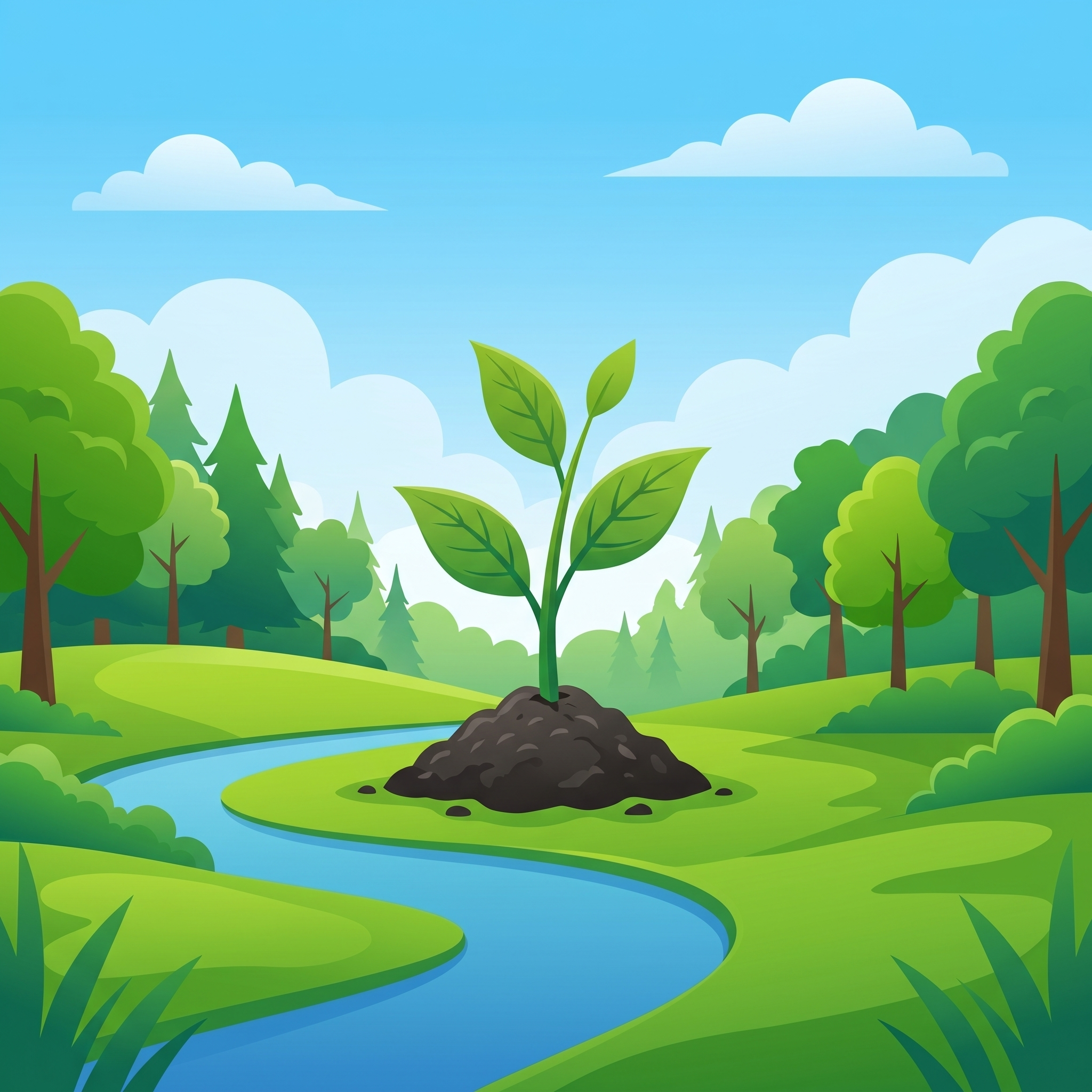 Pianticella che cresce in un paesaggio naturale